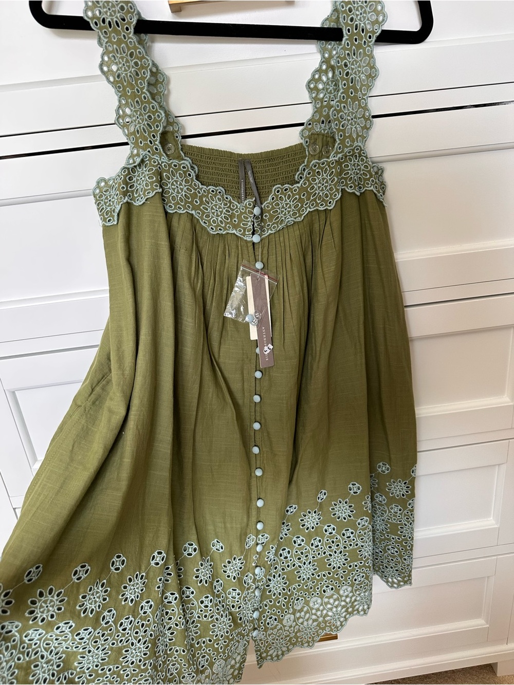 NWT By Anthropologie Square-Neck
Embroidered Babydoll Mini Dress - Picture 2 of 3